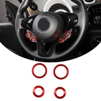 for mercedes benz smart 453 fortwo 2016 2021 aluminum alloy red car steering wheel button decorative ring interior accessories