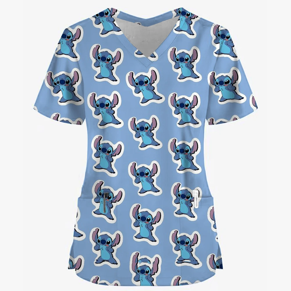 Футболка женская летняя с V-образным вырезом и карманами