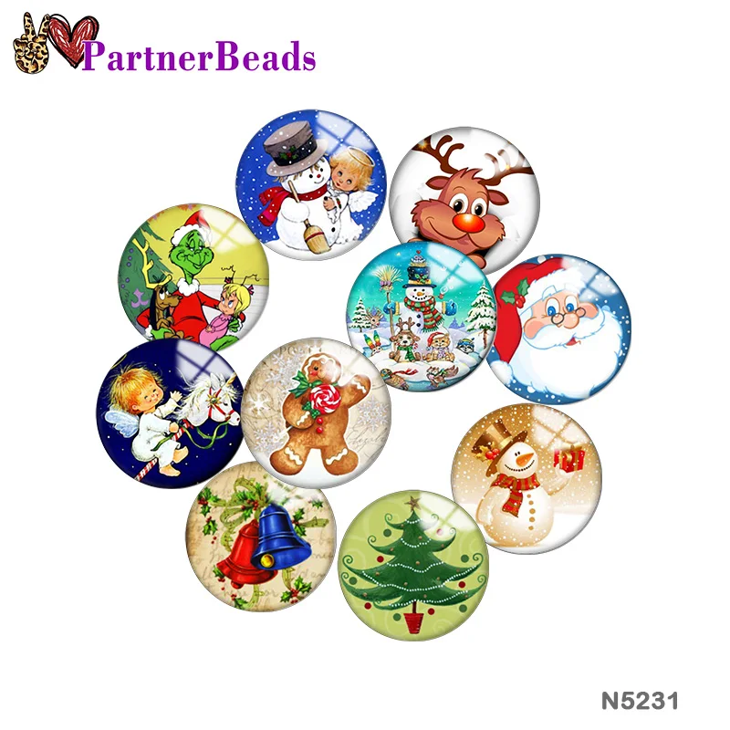 

Christmas Image printing metal DIY snap button accessories Fit bag hat Clothes shoes N5231