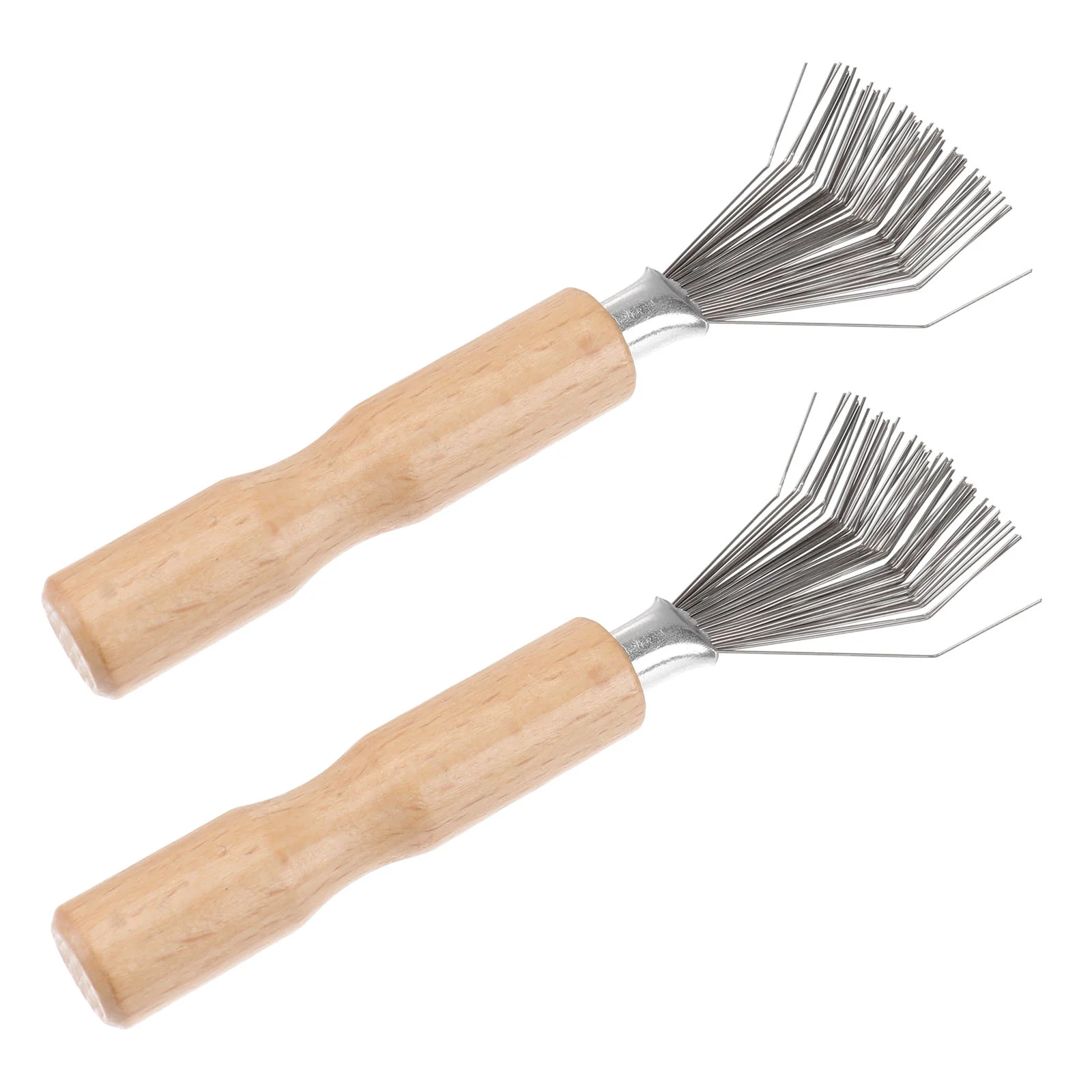 

Comb Cleaning Brush Hair Tool Cleaner Rake Metal Handle Wooden Hairbrush Wire Remover Claw Removal Mini Withcleans Boarclaws