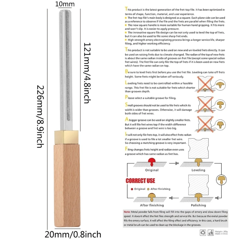 Напильник для зачистки ладов гитары коронки с защитой Закругленный инструмент