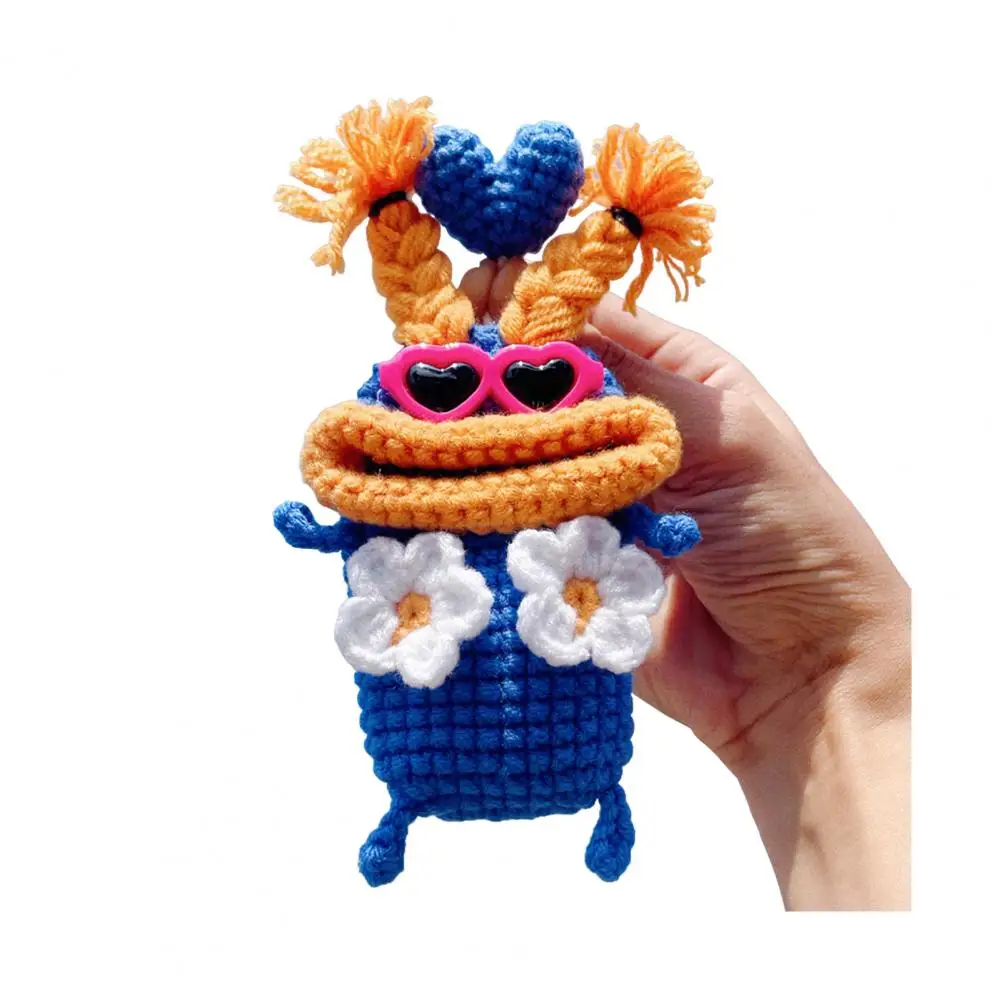 

Чехол для ключей от машины с большим ртом, чехол для дистанционного брелка с персонажем мультфильма, забавная защита для ключей, вязанная крючком сумка для хранения ключей, забавные подарки для женщин