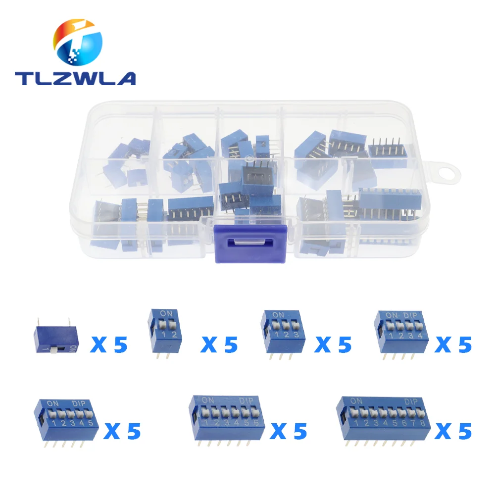

Набор переключателей Dip 1 шт. в коробке 1 2 3 4 5 6 7 8 10 способов 2,54 мм Переключатель красные защелки смешанный комплект каждый набор 5 шт. комбинации