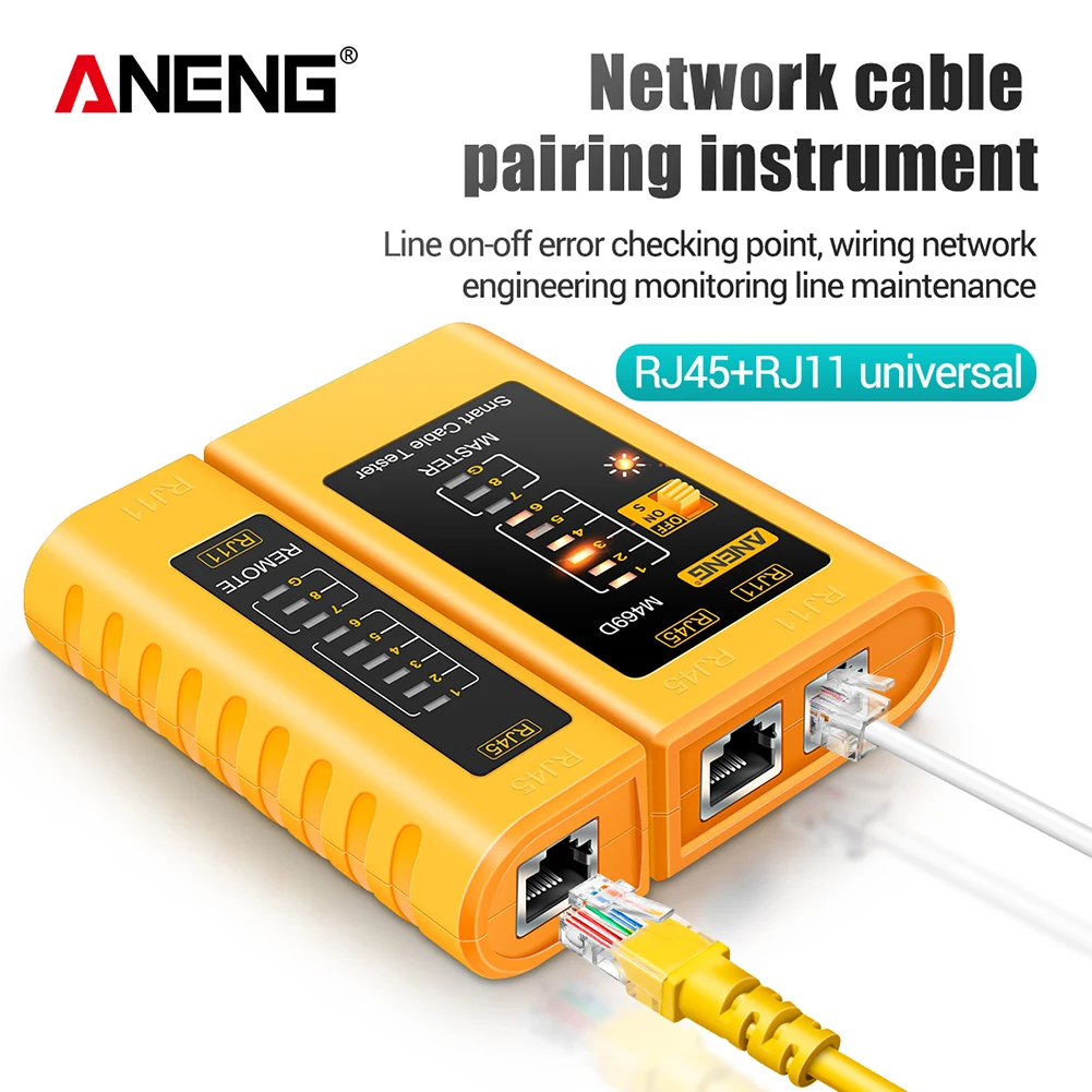 Фото ANENG Тестер кабельной локальной сети Тестер сетевого кабеля RJ11 RJ45 RJ12 CAT5 UTP Тестер локального кабеля Сетевой инструмент Ремонт сети M469D №5