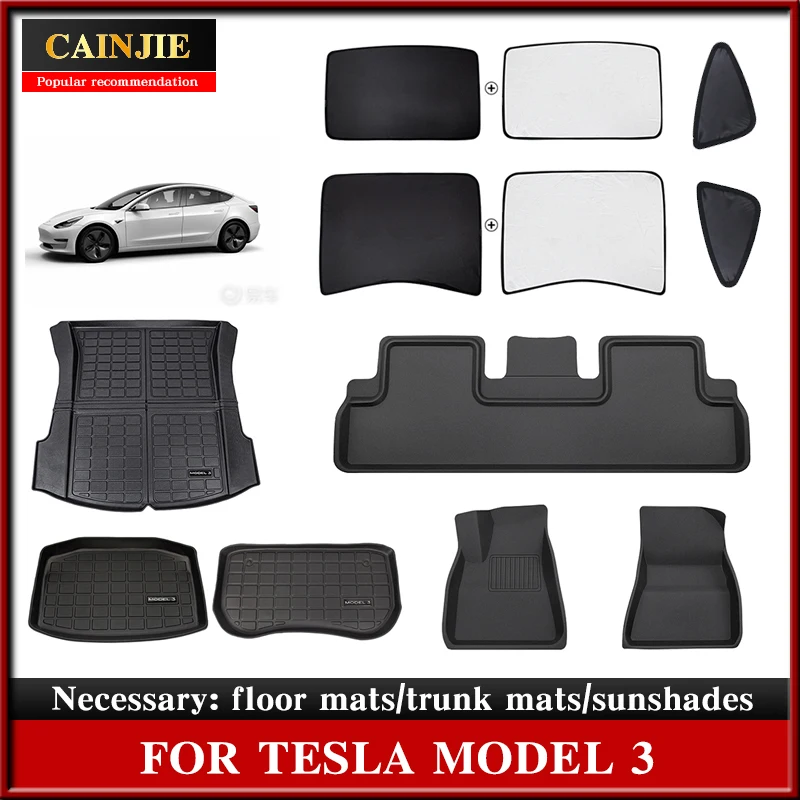 

Новая модель 3 2021-2017 автомобильный передний коврик для багажника Tesla модель 3 2022 аксессуары ТПЭ верхний коврик для багажника водонепроницаем...
