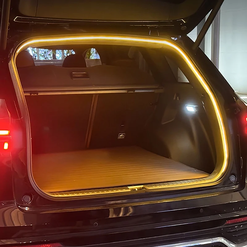 Автомобильный светильник заднего багажника, светодиодная атмосфера, белый свет, полоса, подходит для HYUNDAI Tucson L, автомобильная внутренняя декоративная лампа, полоса