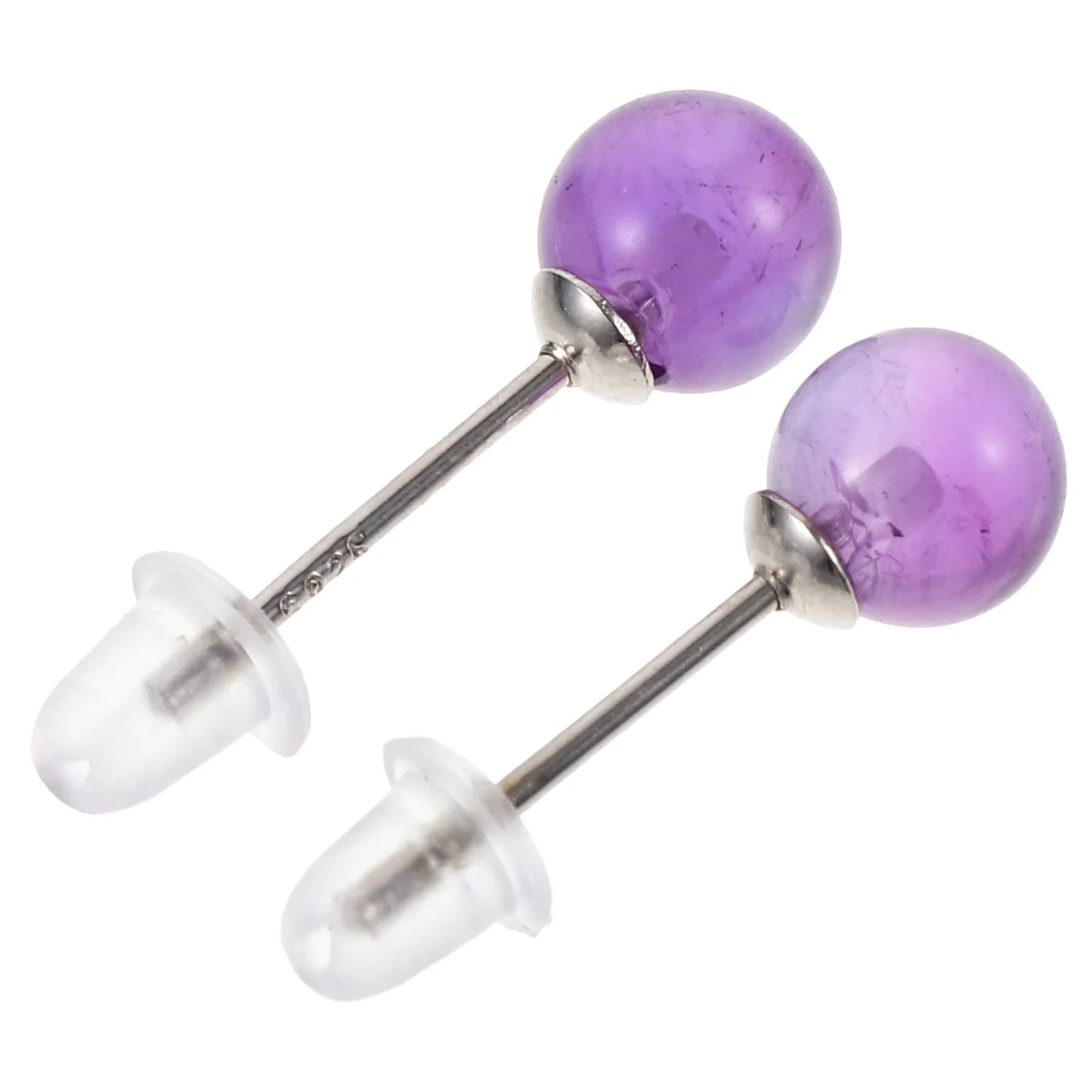 

1 Pair Natural Amethyst Stud Earrings Amethyst Ear Stud Women Earrings Women Jewelry