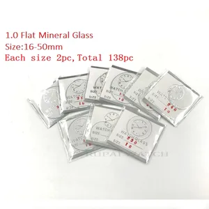Оптовая продажа, плоское минеральное стекло для часов 138cs толщиной 1,0 мм, выберите размер от 16 мм до 50 мм для часовщиков и ремонта