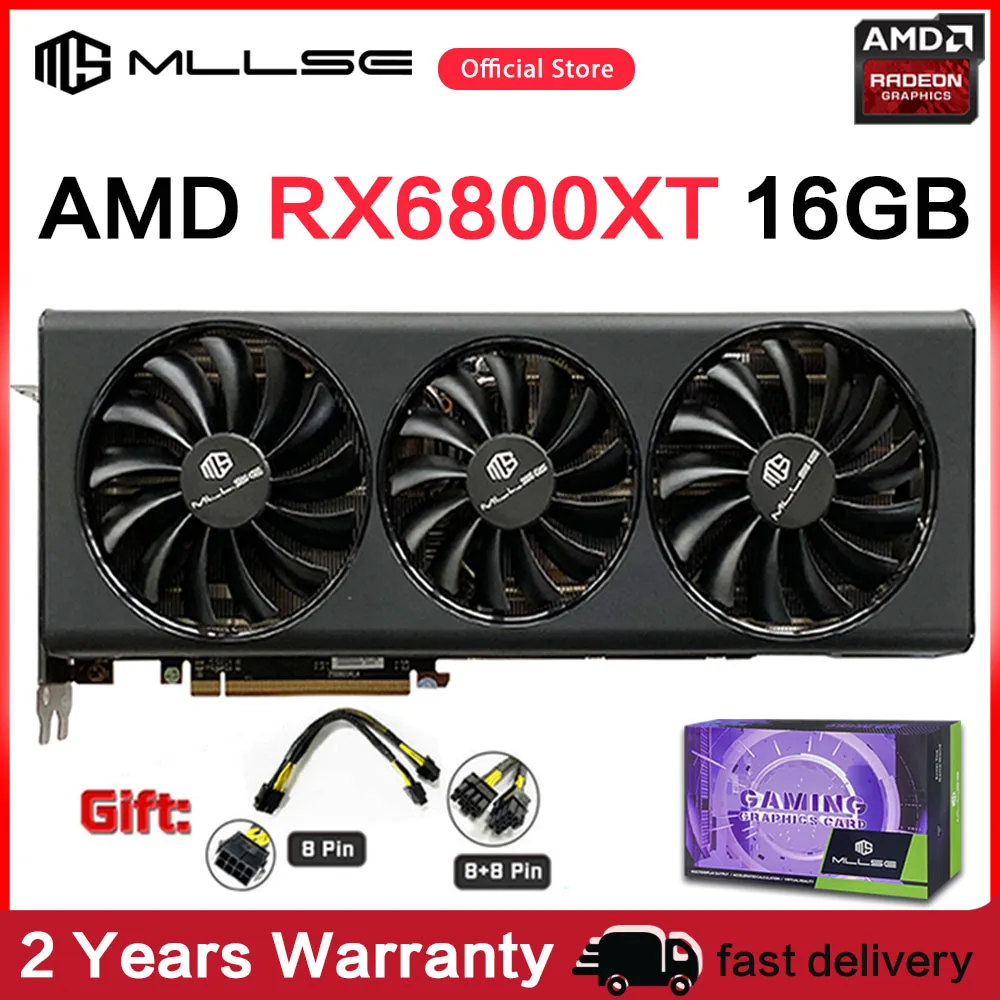 

MLLSE AMD RX 6800XT 16GB Placa De Video Gaming Graphics Card GDDR6 256Bit DP*3 HDMI*1 8+8PIN Radeon rx6800xt 16g game video card