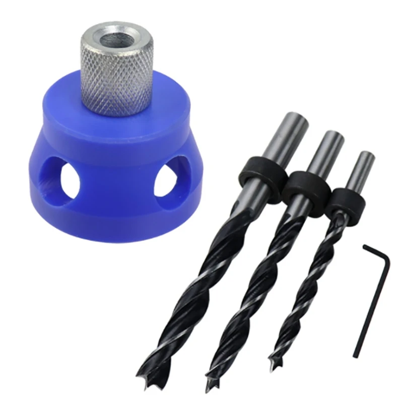 

Replaceable Vertical Drill Guide Doweling Jig Kit 3Mm Drill Positioning Pocket Hole Jig Hole Puncher Woodworking Tools