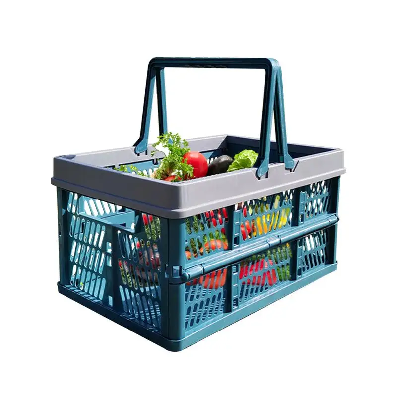 

Складной ящик для хранения вещей с ручками, складные корзины для фруктов, овощей, пикника, контейнер для пикника, корзина для хранения