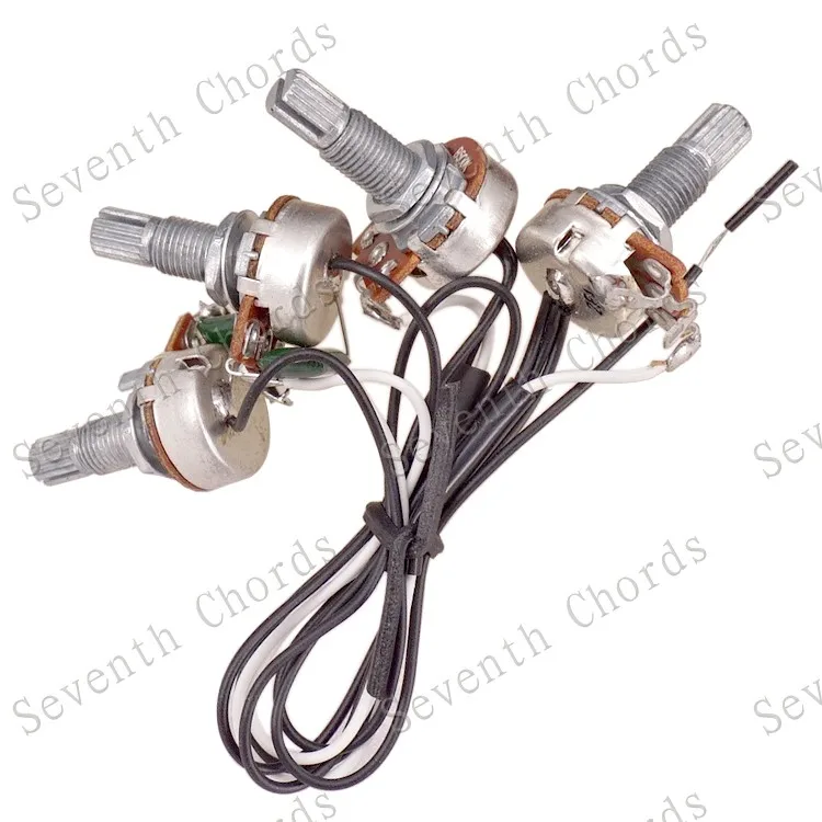 

A Set Guitar Wiring Harness Prewired 2 Volumes & 2 Tones 4-500K Small Pots