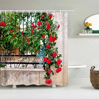 country garden natural flowers scenery 3d print polyester fabric waterproof shower curtains bathroom curtain home decor cortina