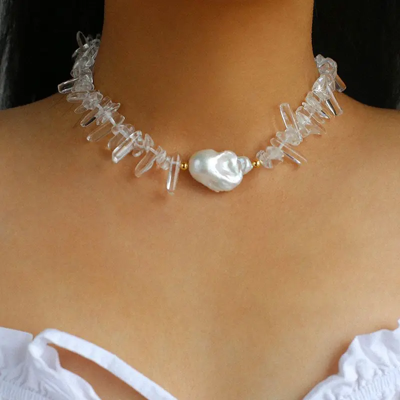 

Timeless Wonder Crystal Glass Baroque Pearl Choker Necklace for Women Designer Jewelry Punk Ins Runway Top Gothic Boho Mix 5723