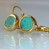 vintage fashion gold drop earrings simple glitter emerald gemstone earrings for women party jewelry gifts