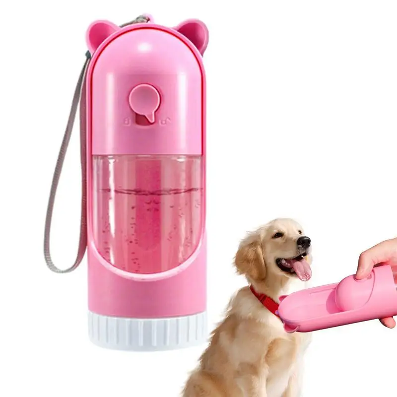 Портативный дозатор воды для собак, герметичный водяной диспенсер, бутылки для домашних животных 220 мл, выдвижной водяной диспенсер с ключом для домашних животных