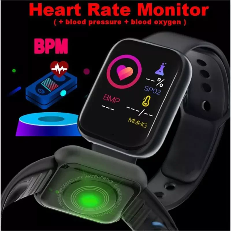

New Color screen men sport smart watch Men Fitness tracker For iPhone/xiaomi Heart rate blood pressure function smartwatch