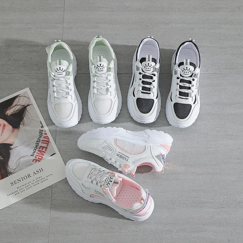 Women Air Mesh Breathable Walking Women Sport Running Sneakers Comfortable White Fashion Casual Style Chaussure Femme Mujeres