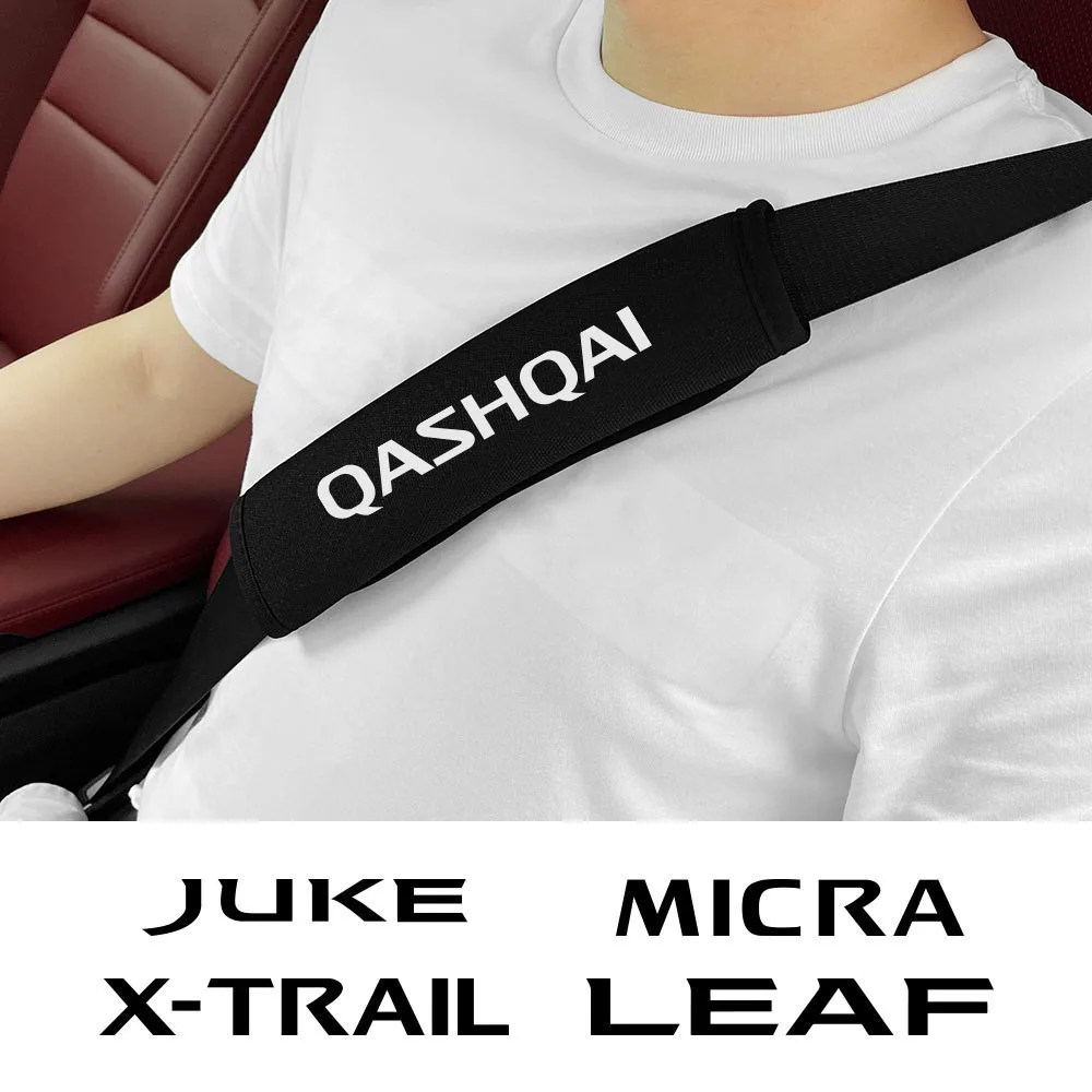 

2Pcs Car Seat Safety Belt Soft Cover For Nissan Qashqai J10 J11 Juke 2 Micra K12 K14 Leaf X-Trail T32 Sentra Murano Accessories