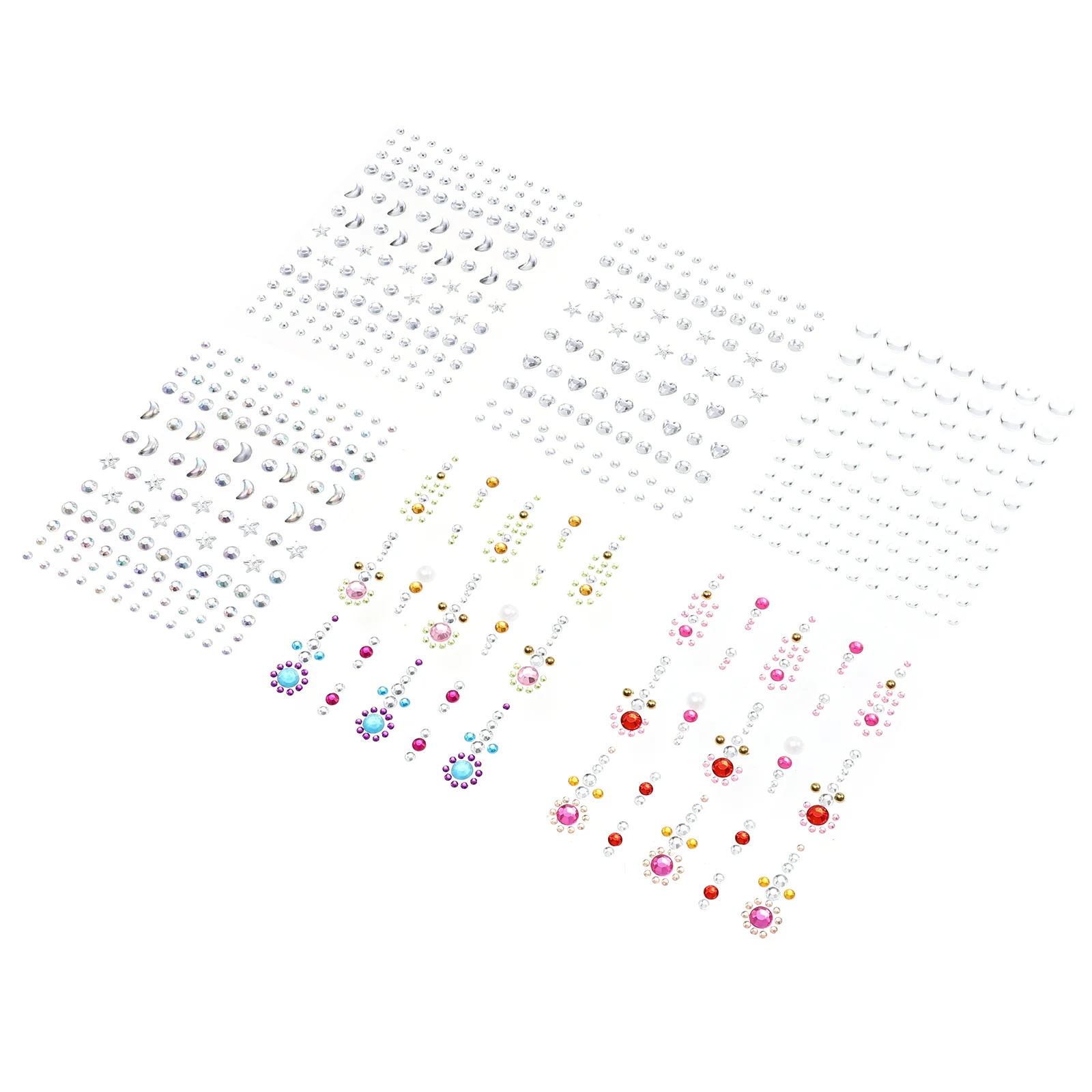 

6 Sheets Shinny Delicate Gems Stickers Face Gems Sticker Forehead Gems Stickers