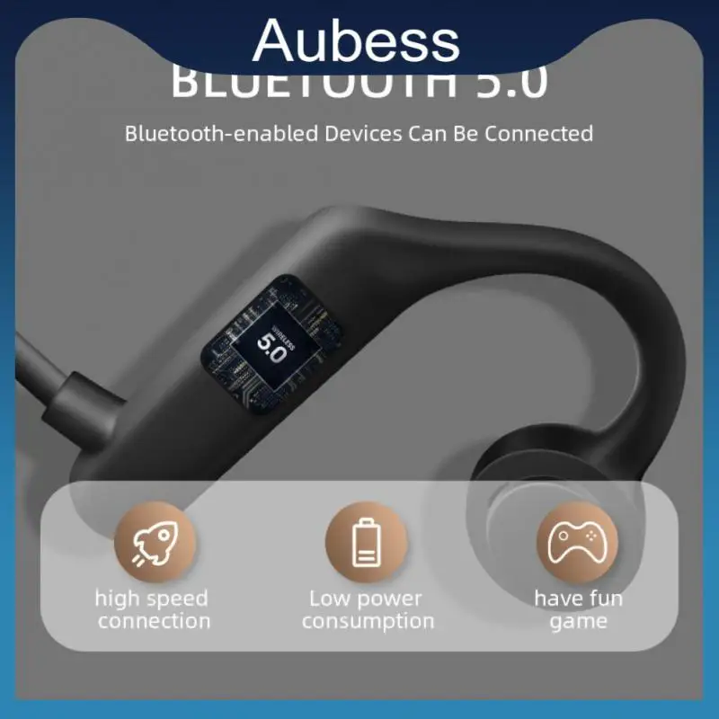 

Wireless Headphones With Microphone 180mah Bone Conduction Earphone Ipx5 Waterproof Volume Adjustable Headset Earbuds