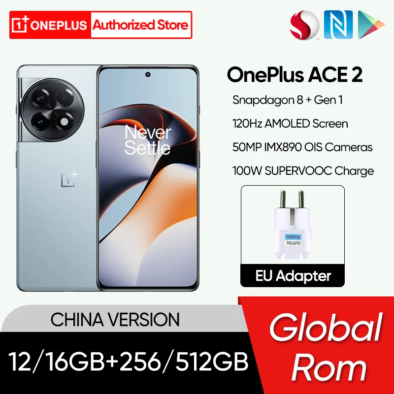 New Arrival OnePlus ACE 2 5G Smartphone Snapdragon 8 Gen 1 6.74'' AMOLED Display 100W SUPERVOOC Charge Android 11R Cellphone enlarge