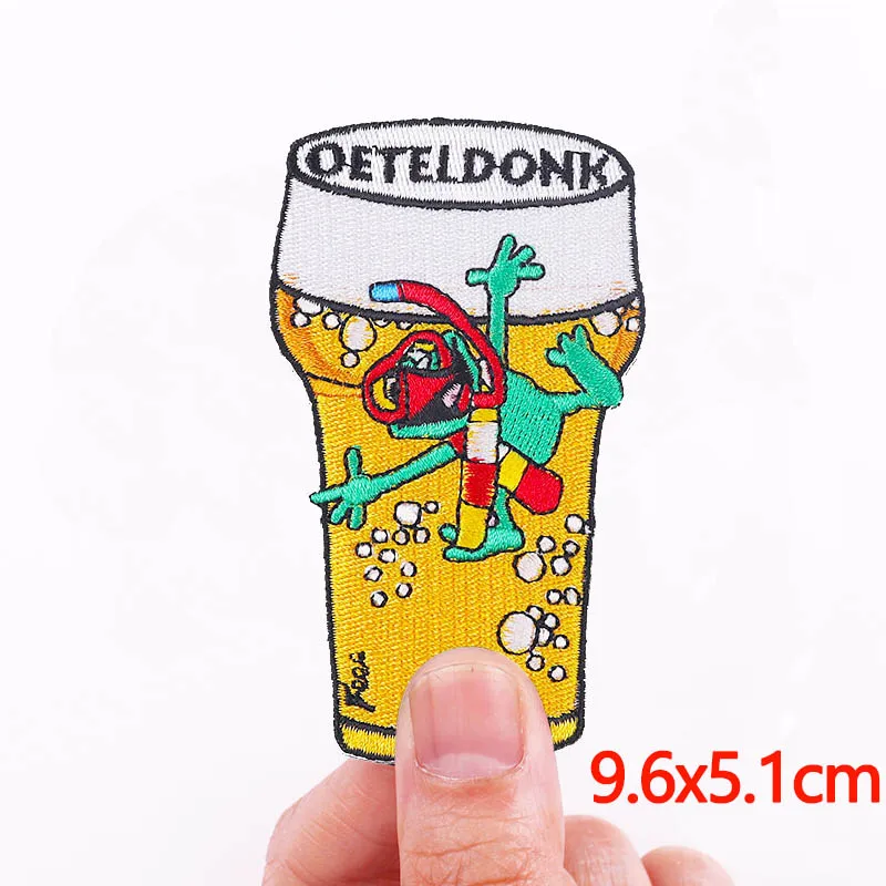 Oeteldonk Emblem Frog Embroidery Patch Cartoon Applique DIY Iron on Patches for Clothing Sticker Carnival Netherland Emblems
