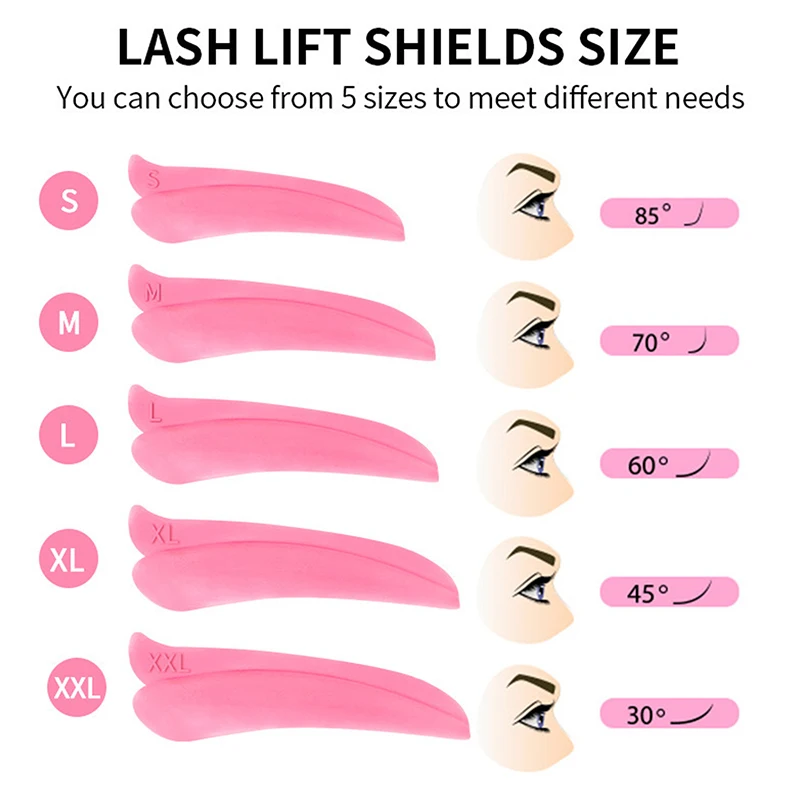 5Pairs/Box Free Glue Silicone Eyelash Perm Rod Sticky Lash Lift Pads 3D Curler Makeup Accessories Tools