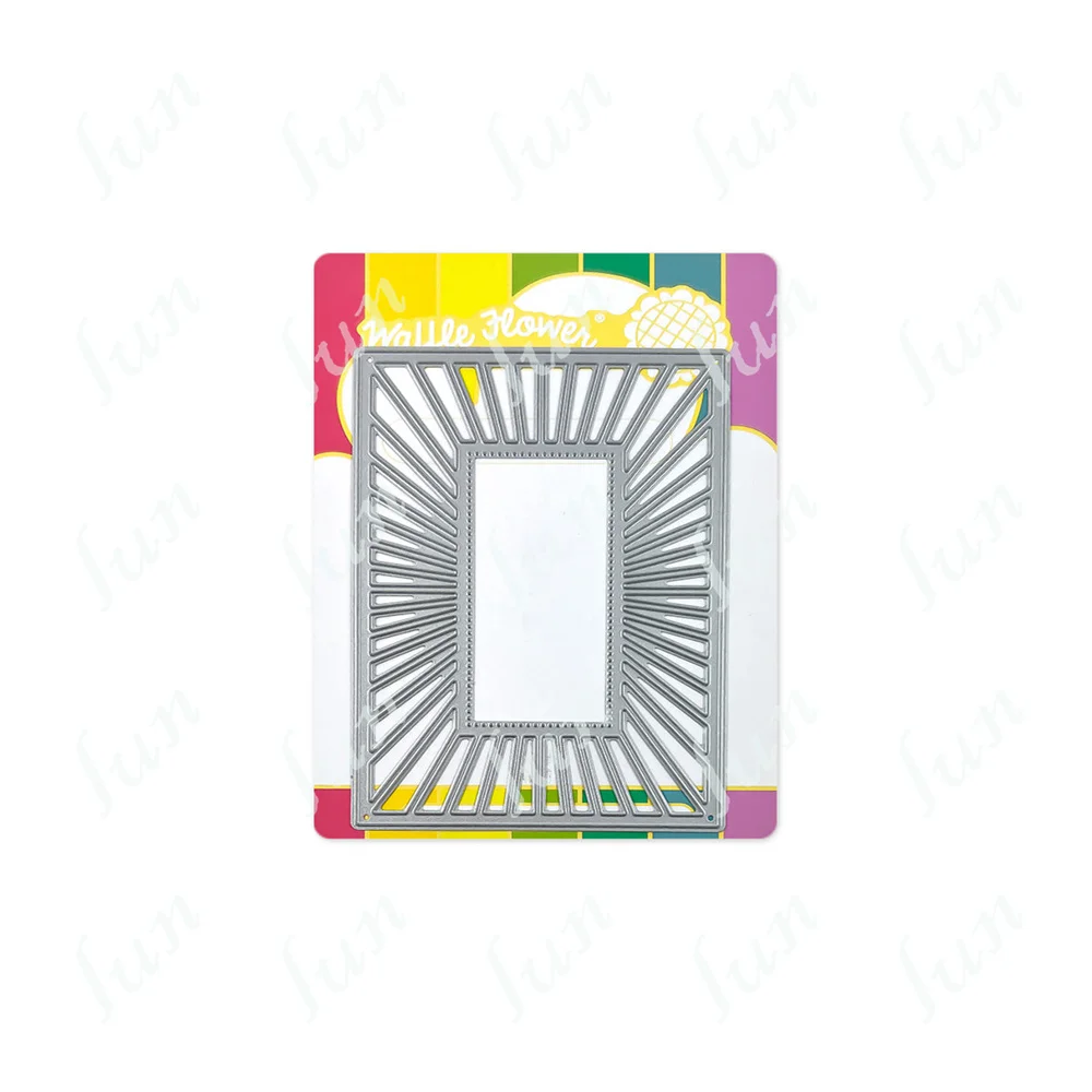 

2022 New Arrival Radiating Rectangle Frame Background Metal Cutting Dies Scrapbooking Decoration DIY Paper Card Craft Mould