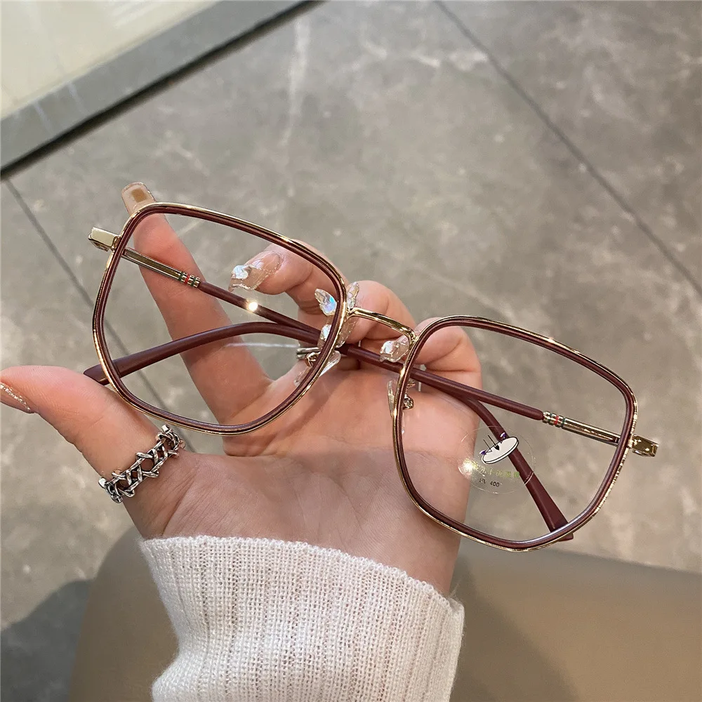 

Anti Blue Light Myopia Glasses Women Large Frame Glasses Korean Style Transparent Eyeglasses Girls Reading Glasses