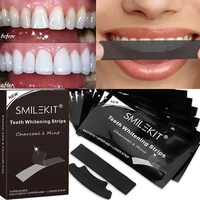 7 pairs activated charcoal teeth whitening gel strips stain removal oral hygiene strips false teeth care teeth whitening tools