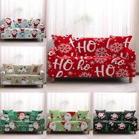 cartoon santa claus 3d printing elastic sofa cover all inclusive spandex sofa covers for living room christmas couch cover 1pc