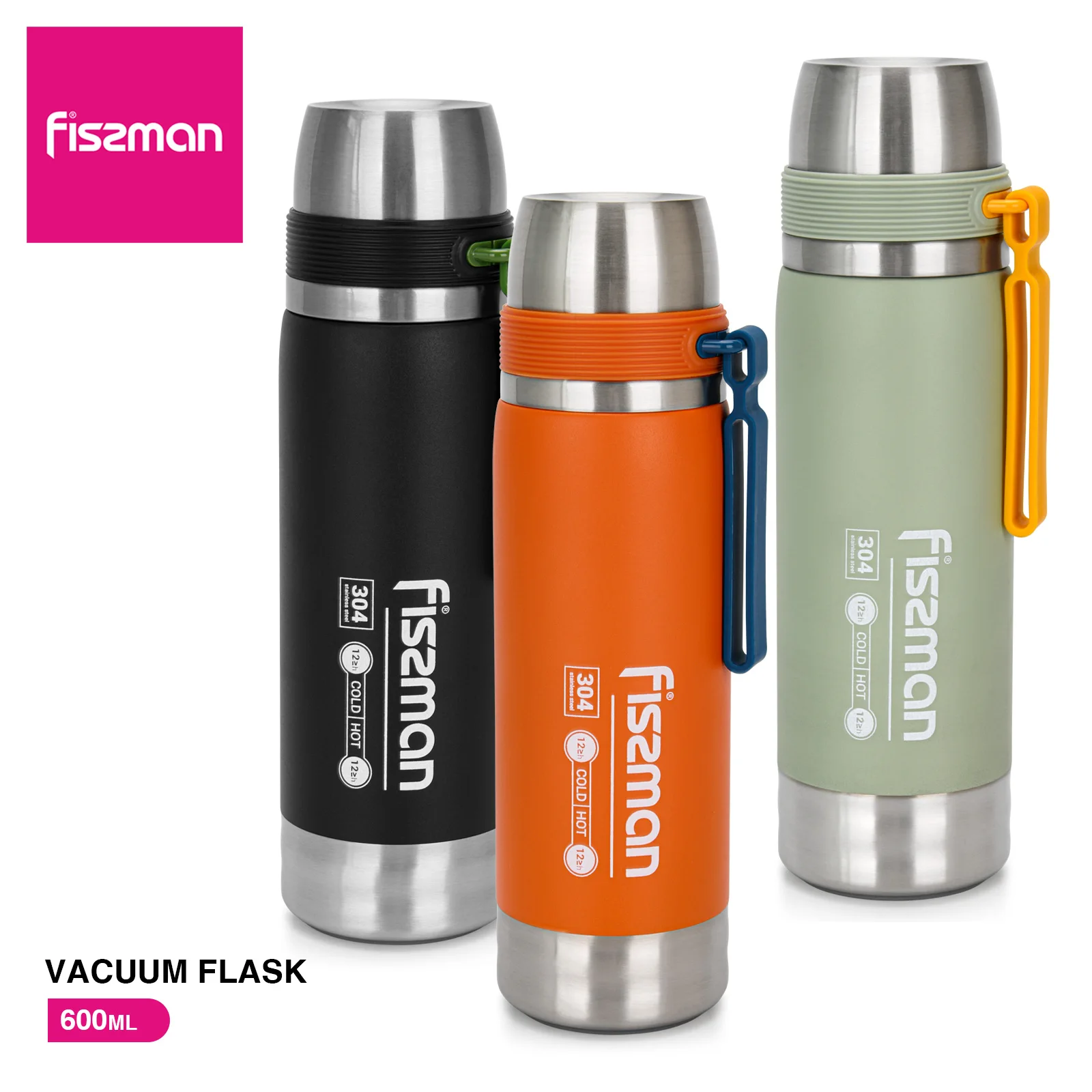 

Портативный термос Fissman 600 мл, бутылка для воды 304, стакан из нержавеющей стали, вакуумная термофляжка, термос для кофе, Женский онлайн-магази...