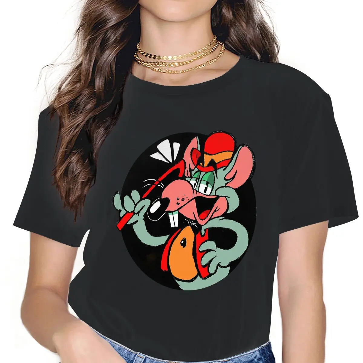 

Pizza Fan Art Women Clothing Chuck E Cheese Dining Room Graphic Female Tshirts Vintage Grunge Loose Tops Tee Kawaii