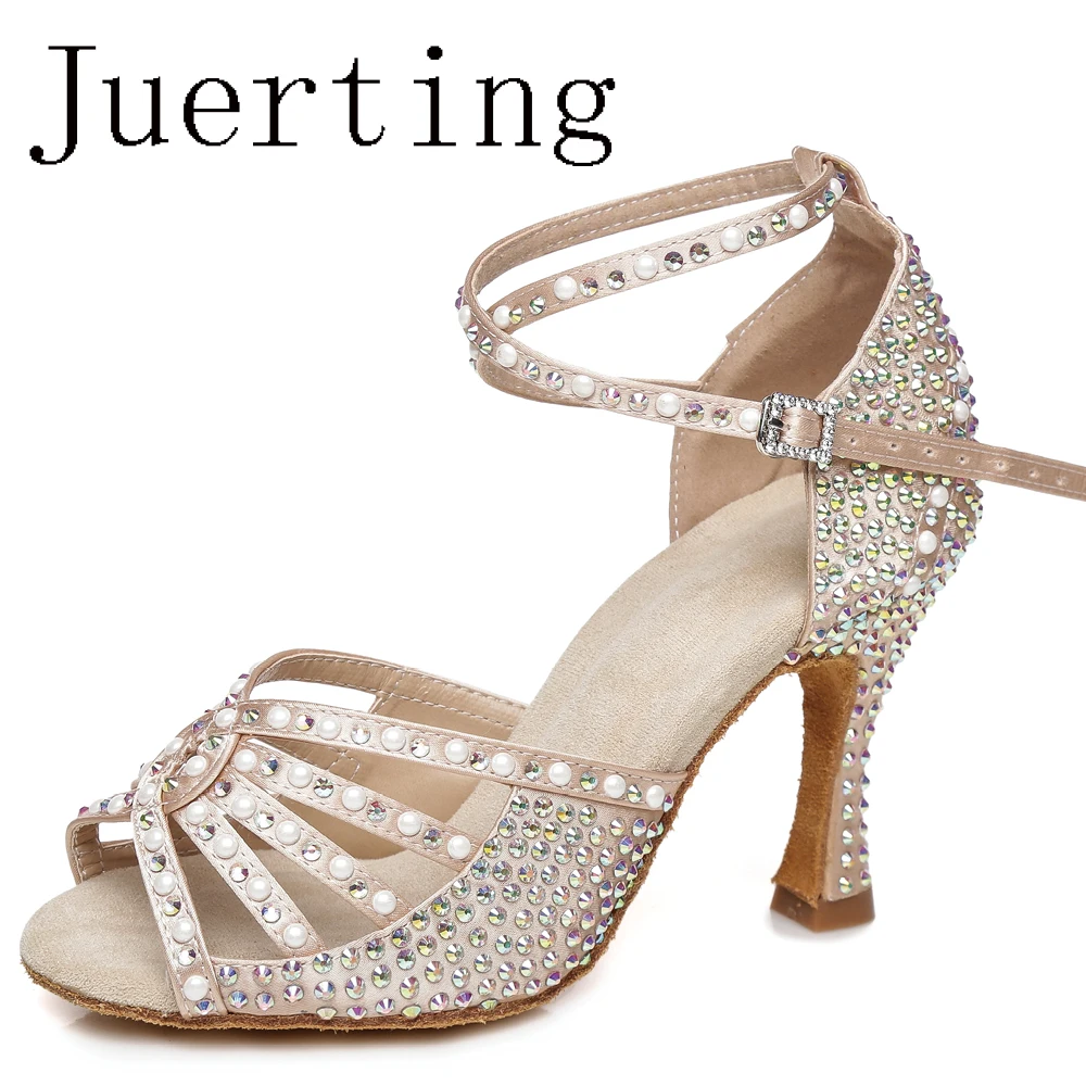 Juerting female adult Chacha Latin Rumba Bachata soft soled international dance salsa pearl shoes
