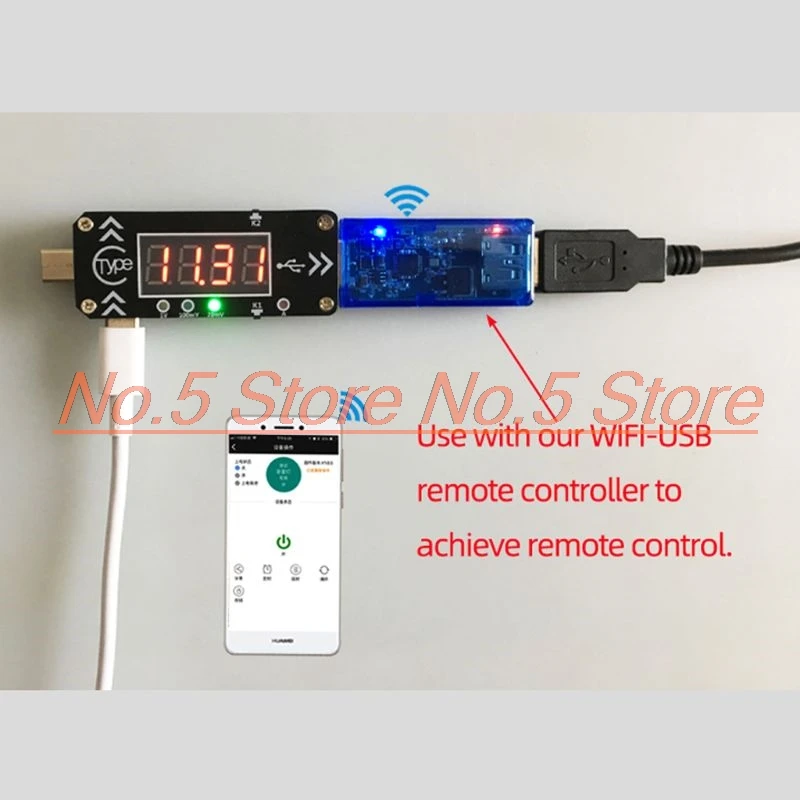 

Модуль триггера быстрой зарядки Type-c PD для измерения напряжения и тока постоянного тока с цифровым дисплеем, поддержка протокола XY-WPDT PD2.0 PD3.0