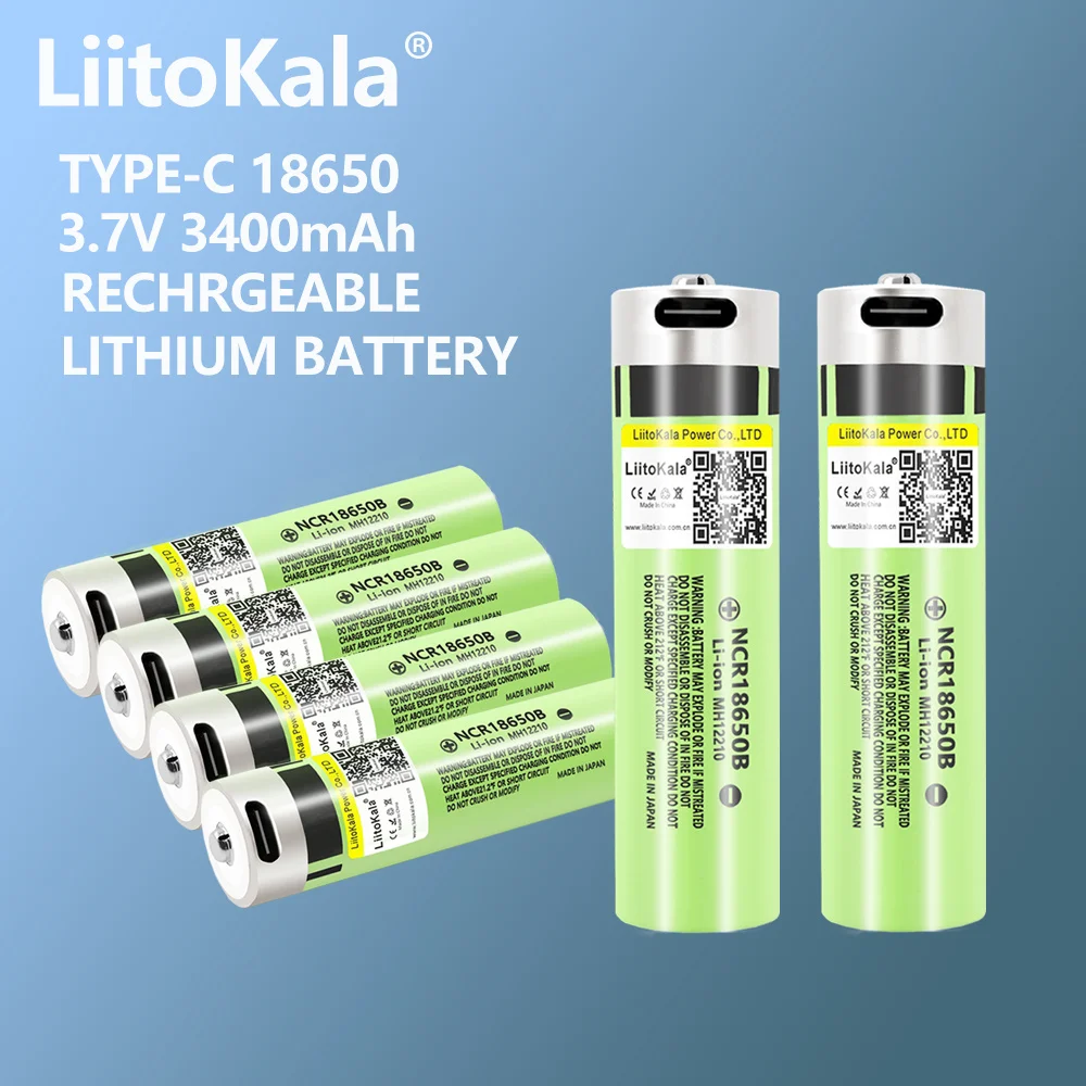 

6 шт. LiitoKala USB-34B 18650 3400 мАч 3,7 в литий-ионная аккумуляторная батарея светодиодный светодиодным индикатором, зарядка от постоянного тока для вс...