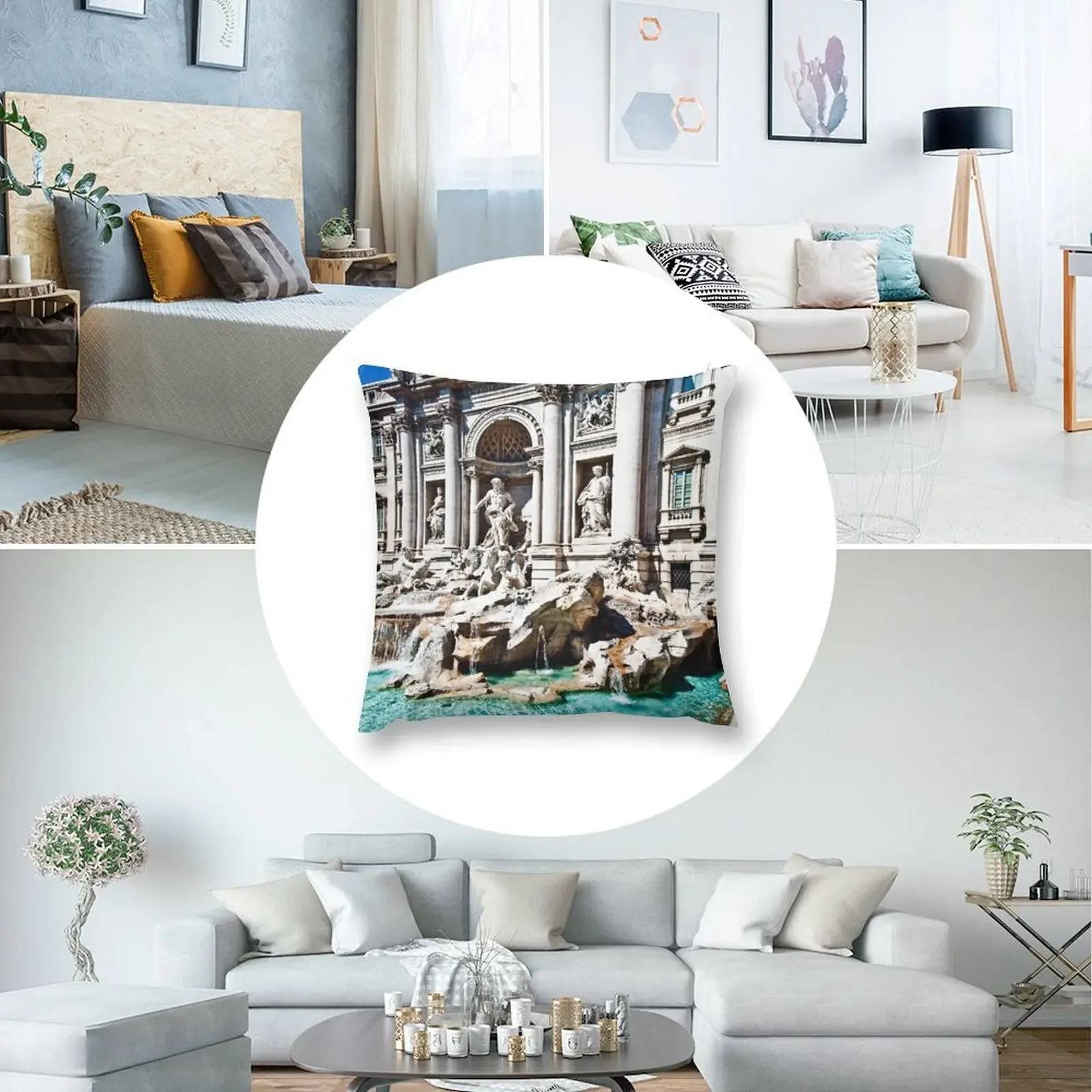 - TREVI FOUNTAIN Декоративная подушка для дивана декоративная наволочка чехол диванной