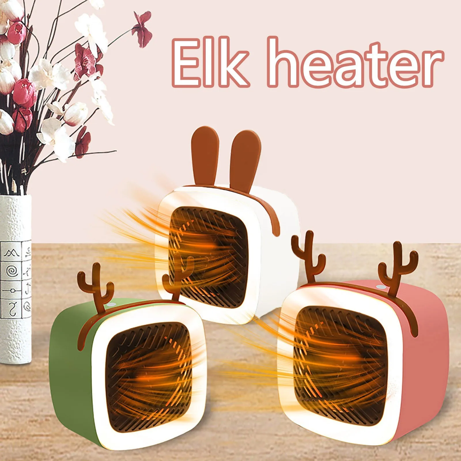 

Cartoon Personal Mini Space Heater Fan Portable Electric Home Office Indoor Use