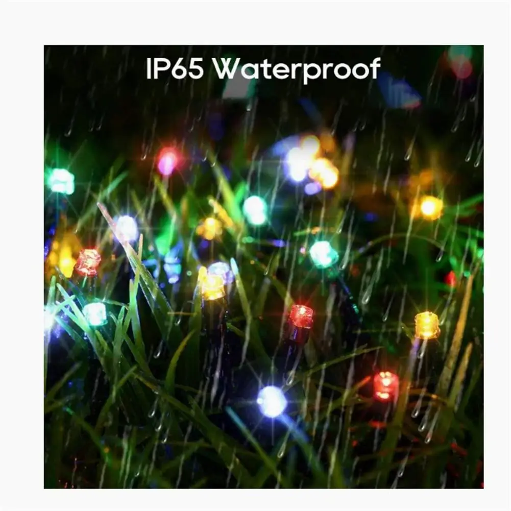 

Уличная Водонепроницаемая Декоративная гирлянда на солнечной батарее, садовый декоративный шнурок с солнечной панелью, 100 светодиодов
