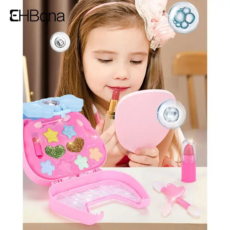 

Kinderen Diy Draagbare Doos Speelhuis Make-Up Speelgoed Simulatie Prinses Cosmetica Meisje Lippenstift Oogschaduw Blush Set
