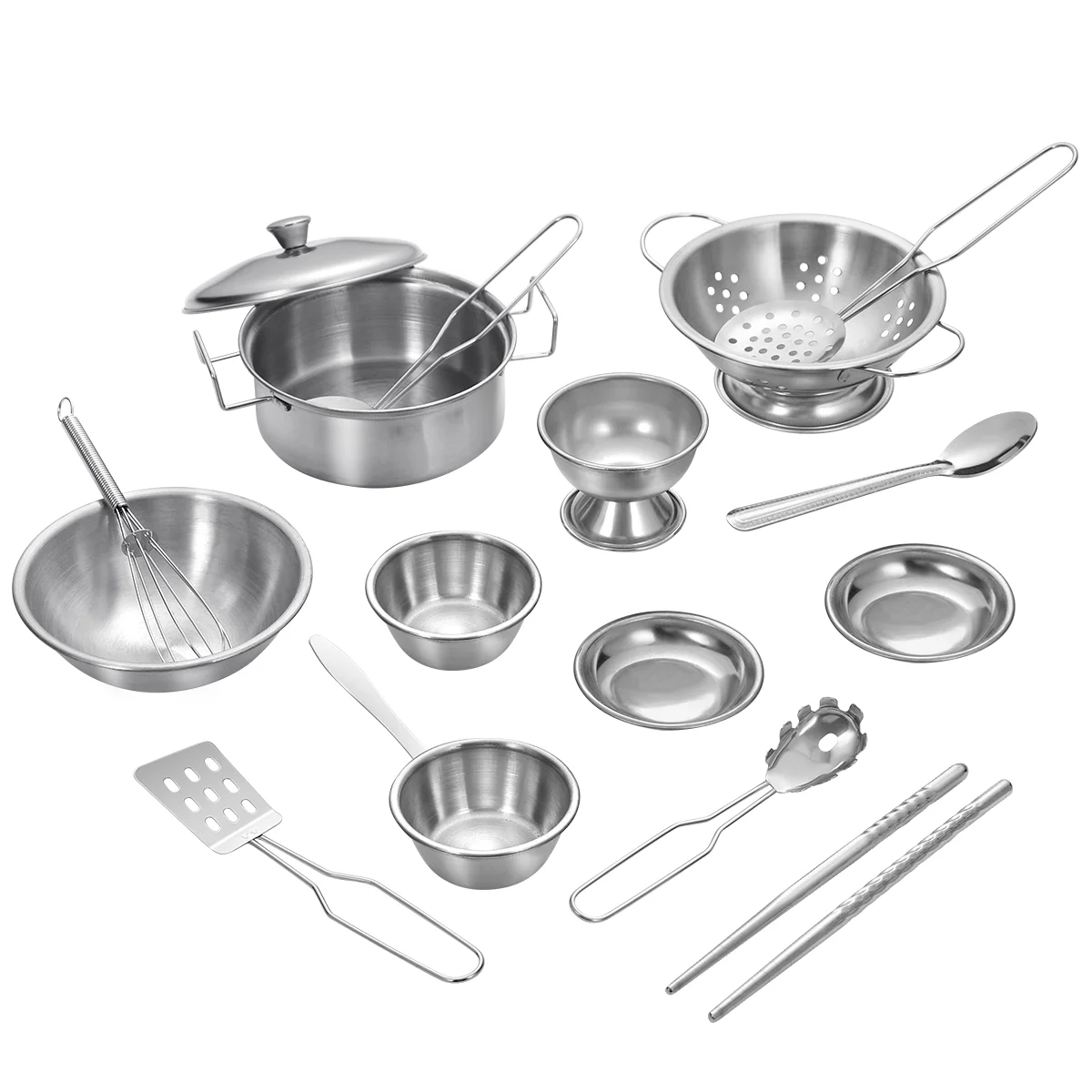 

16 Simulation Tableware Play Kitchen Pretend Cooking Cutting Pretend Play Toys Kitchen Accessories Pots and Pans Set Great