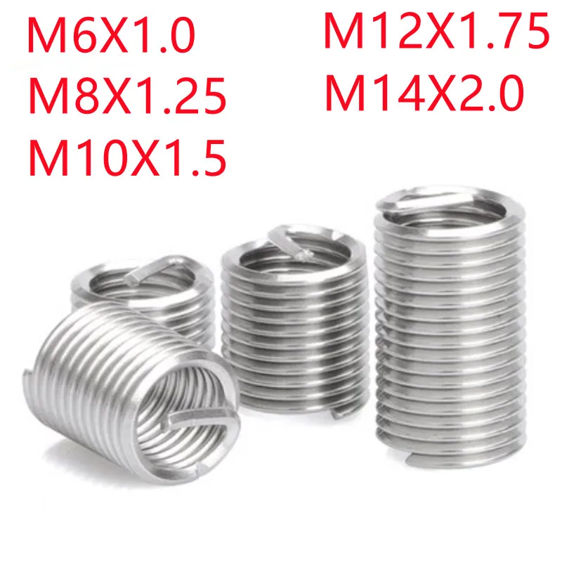 

Wire Thread Insert Screw Bushing M6 M8 M10 M12 M14 Thread Repair Stainless Steel
