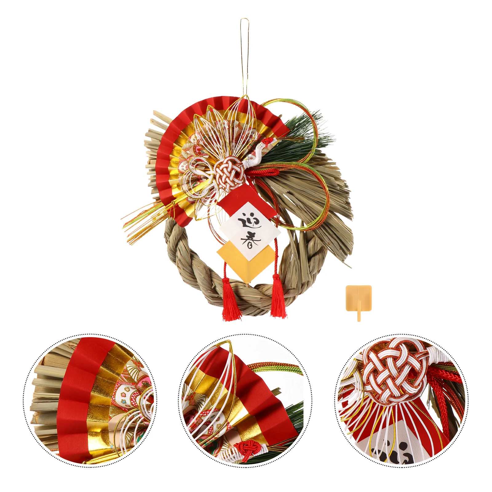 

Wreath Christmas Straw Japanese Door Hanging Garland New Sushi Vine Ring Wall Decorations Sign Front Year Years Pendant