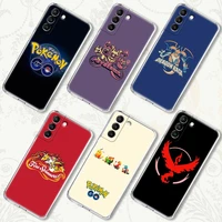 pokemon logo pocket monster anime clear case for samsung galaxy s21 s20 fe s22 ultra s10e s10 s9 plus 5g soft phone cover coque