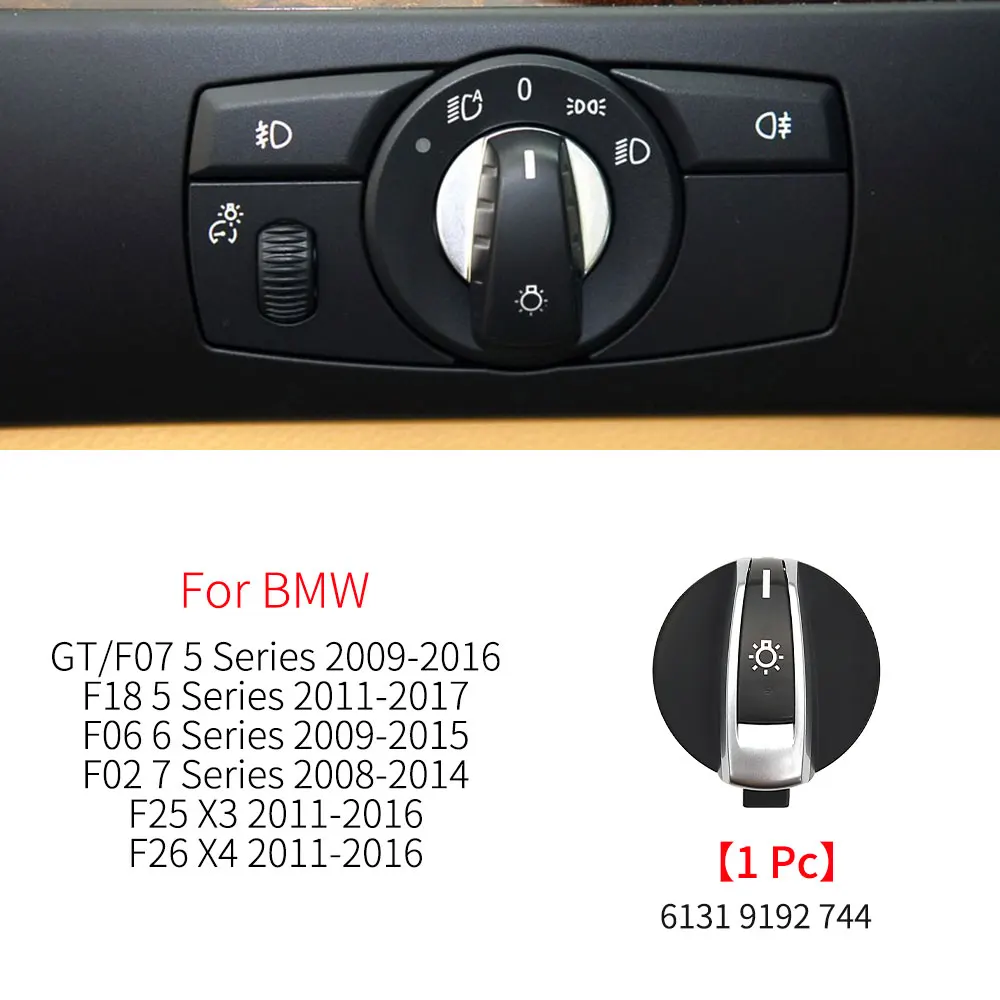 

Для BMW F02, F10, F18, F07, F06, F25, F26 кнопка переключения автомобильной фары