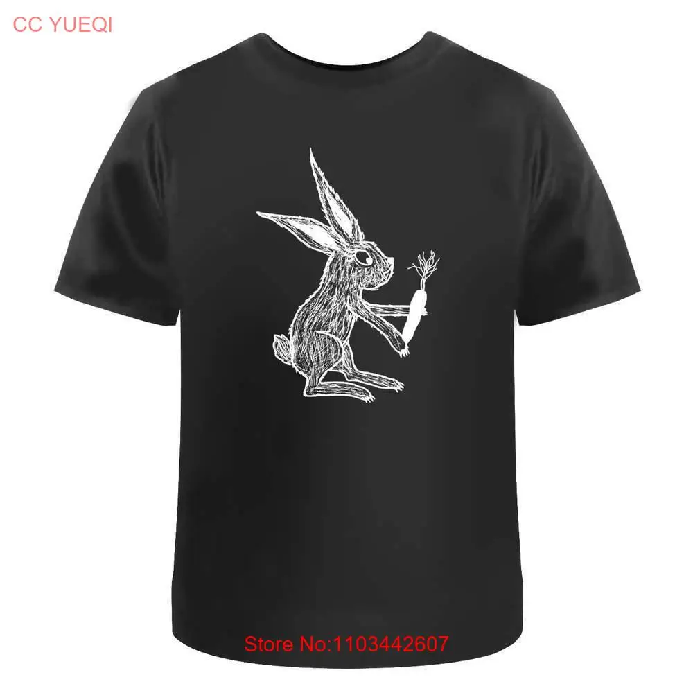 Мужские/женские хлопковые футболки кролик ест каррот (TA046391)