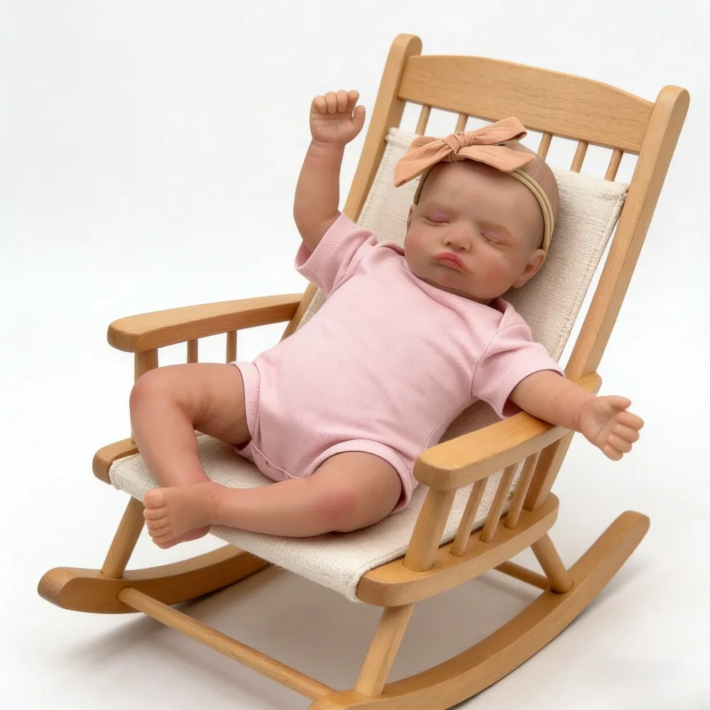 Фото 18-дюймовая 45-сантиметровая кукла Sleeping Baby Rosalie Reborn, хлопковое тело или полностью виниловое тело для новорожденных девочек с видимыми венами №1