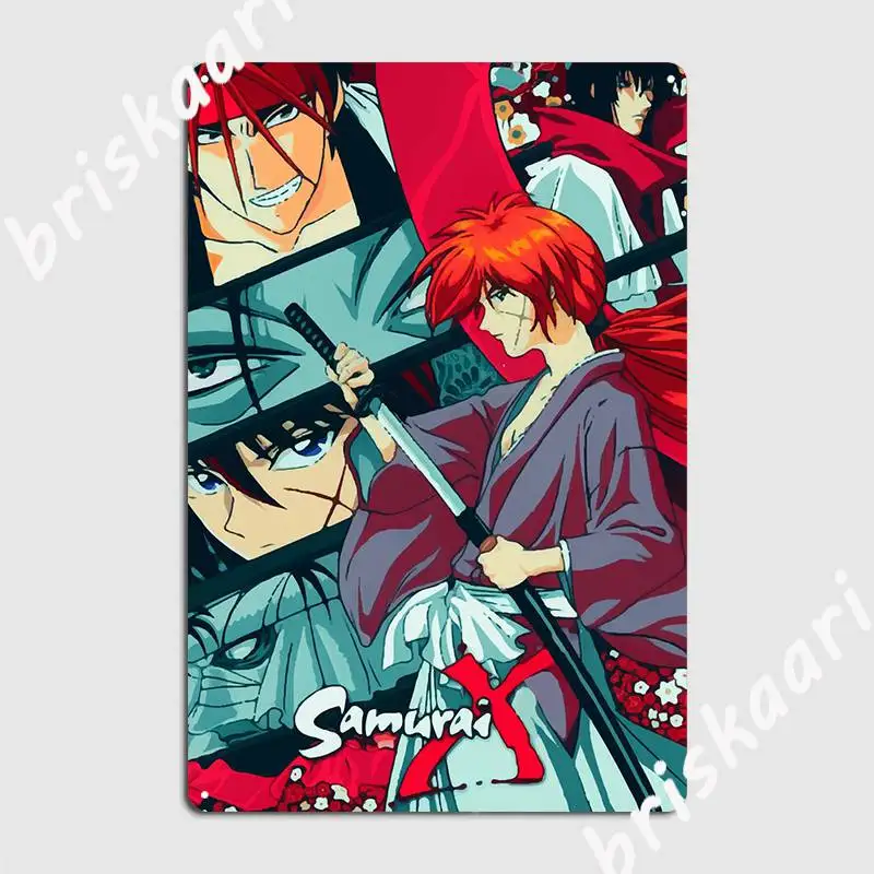 

Samurai X Kenshin аниме металлический плакат таблички для гостиной винтажный кинотеатр кухня жестяной плакат