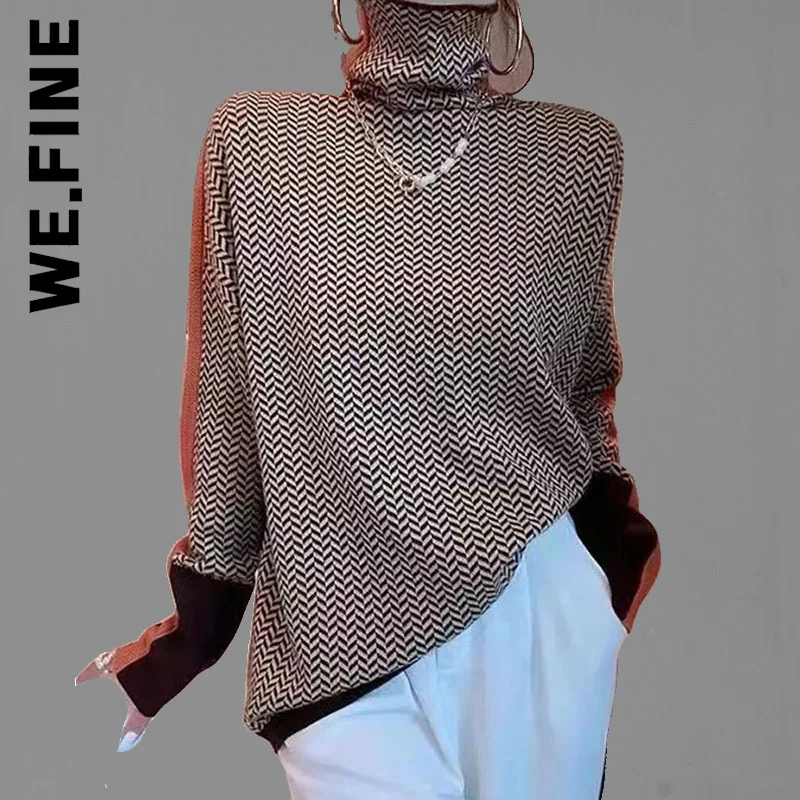 

Женский трикотажный свитер-водолазка в стиле Харадзюку